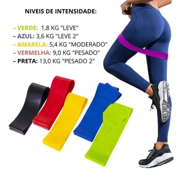 Cinto Para Exercicios Fisicos Kit Com 5 Elasticos